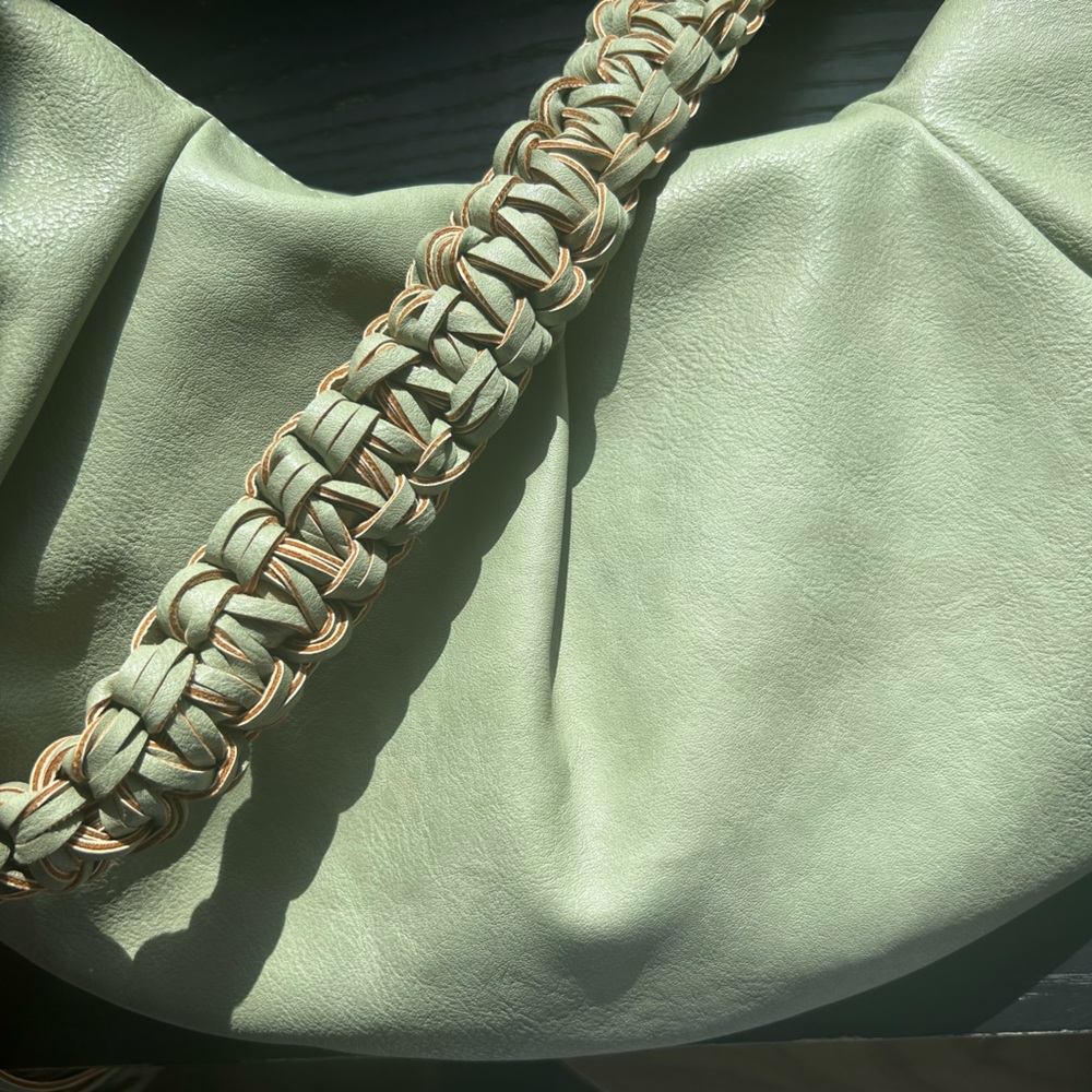 Holzweiler Cocoon Big Bag Green Fringe NWOT Anthropologie Boho - Picture 12 of 14